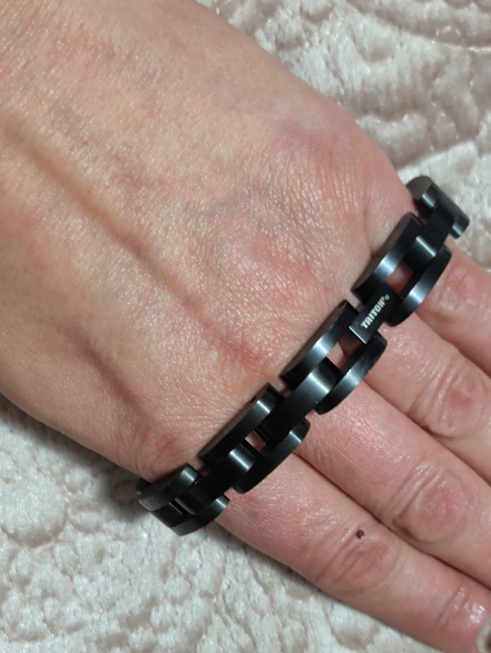 Triton Black Link Stainless Steel Bracelet for Men